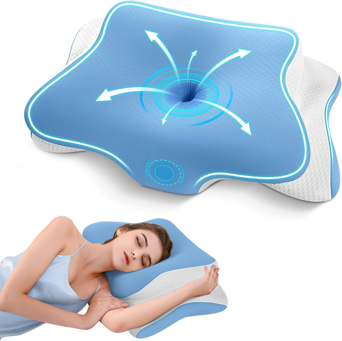 Lumen Vita™ Almohada Ergonomica con Funda Lavable