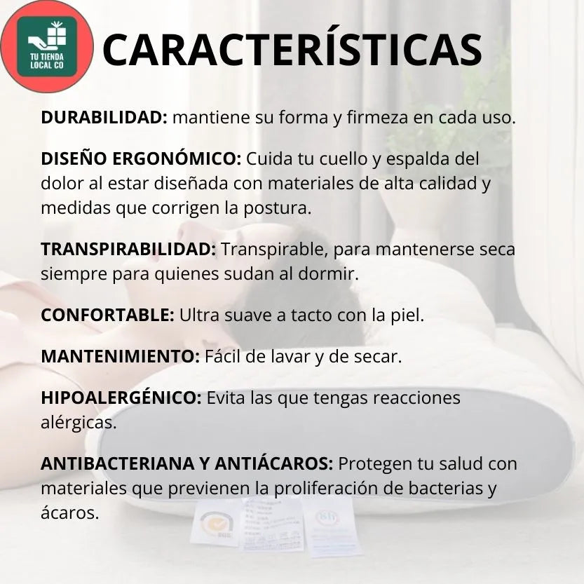 2x1 DELUXE ERGO™ Almohada Ortopédica con Alineación Cervical Perfecta