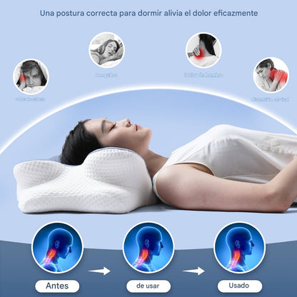 Lumen Vita™ Almohada Ergonomica con Funda Lavable