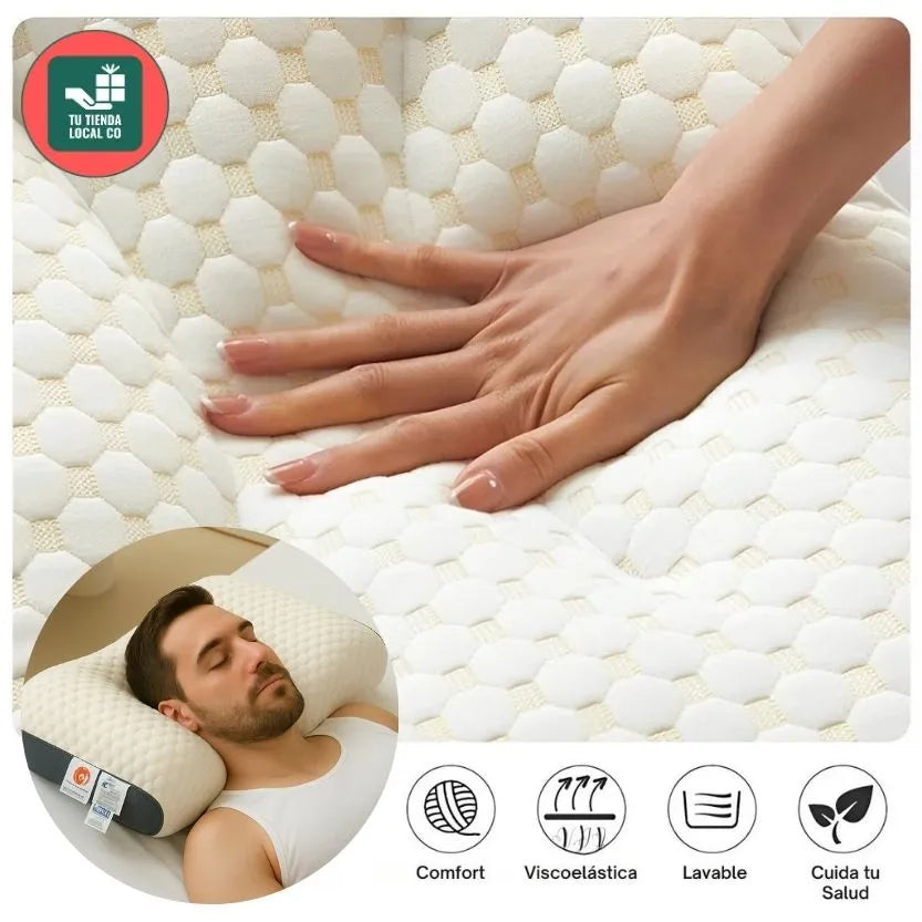 2x1 DELUXE ERGO™ Almohada Ortopédica con Alineación Cervical Perfecta