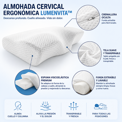 Lumen Vita™ Almohada Cervical Ergonómica Premium