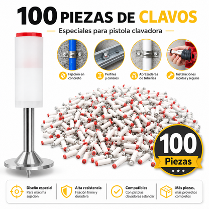 Pack de Clavos Especiales para Pistola Clavadora – 100, 200 o 300 Piezas