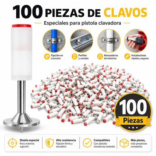 Pack de Clavos Especiales para Pistola Clavadora – 100, 200 o 300 Piezas