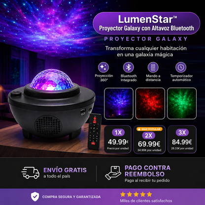 LumenStar™ Proyector Galaxy con Altavoz Bluetooth