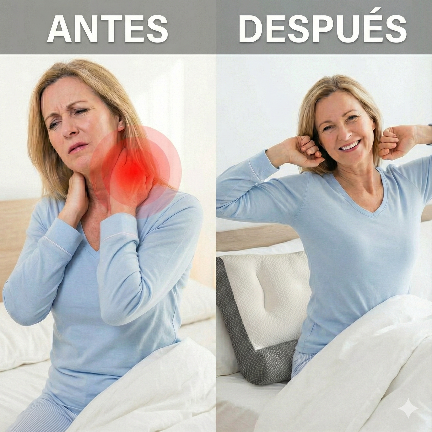 LumenDeep™ - La única almohada viscoelástica del mercado con soporte para la curvatura del cuello.