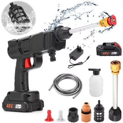 TurboWash GO™ – Hidrolimpiadora Portátil de Alta Presión + 2 Baterías