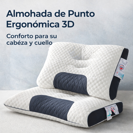 🛏️ Almohada de punto ergonómica 3D Duerme mejor y despierta sin dolor 🔥