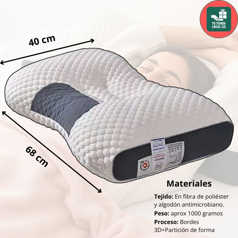 2x1 DELUXE ERGO™ Almohada Ortopédica con Alineación Cervical Perfecta